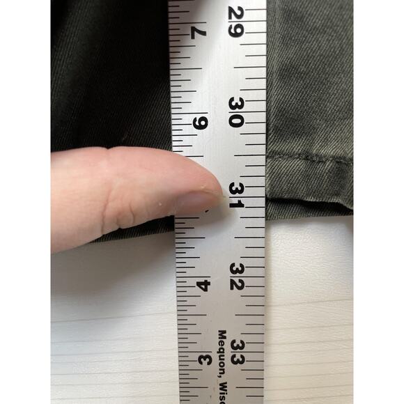 L.L.Bean Pants Womens 14 Tall Olive Green Double L Relaxed Fit Chino Cotton - Picture 6 of 12